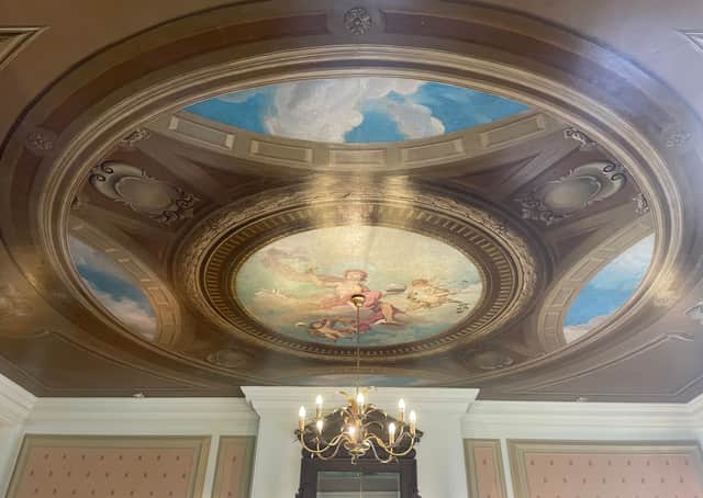 A historic painting on the ceiling in The Sutherland Restauant at Cringletie Hotel, Peebles, Scotland. Photo by NationalWorld reporter Rochelle Barrand.