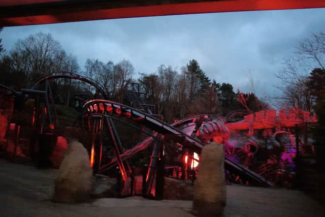 Nemesis Reborn roller coaster ride at Alton Towers theme park
