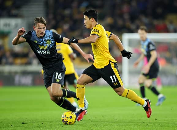 Hwang Hee-Chan was on target for Wolves against Burnley in the reverse fixture. He is injured for the return clash at Turf Moor. (Photo by David Rogers/Getty Images)