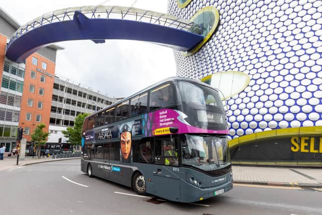 National Express West Midlands bus in Birmingham city centre