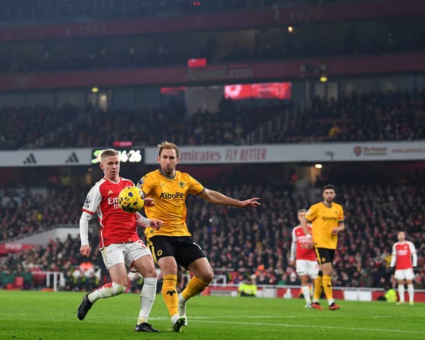 Craig Dawson is playing through the pain barrier for Wolves. He could miss the game against Arsenal at the weekend. (Photo by David Price/Arsenal FC via Getty Images)