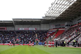 The players were taken off the pitch as medics attended to a fan in stands at the New York Stadium