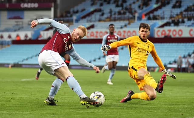 Brad Young played against Liverpool in the FA Cup. He also played for Aston Villa's under-18s in the FA Youth Cup final. (Photo by Alex Pantling/Getty Images)