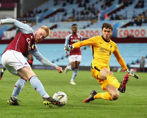 Brad Young played against Liverpool in the FA Cup. He also played for Aston Villa's under-18s in the FA Youth Cup final. (Photo by Alex Pantling/Getty Images)