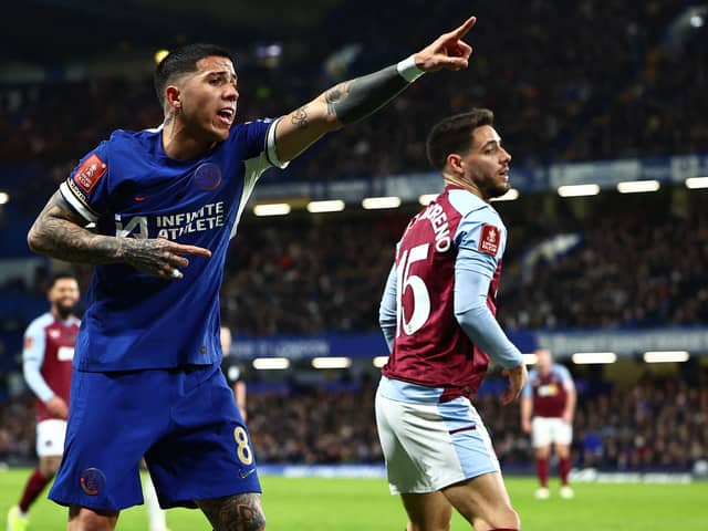 Enzo Fernandez joined Chelsea for £107m. He won't be playing against Aston Villa in the Premier League this weekend. (HENRY NICHOLLS/AFP via Getty Image)