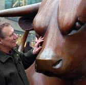 Laurence Broderick with the Bull in Birmingham