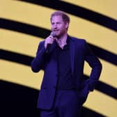 Prince Harry, Duke of Sussex on stage during the closing ceremony of the Invictus Games in 2023