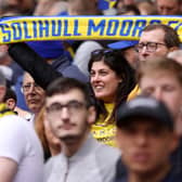 Solihull Moors fan shows their support during the Vanarama National League Play-Off Final match between Bromley and Solihull Moors at Wembley Stadium