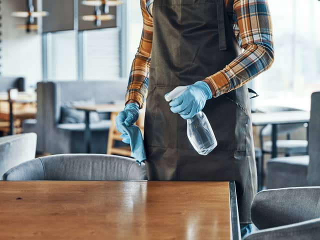 Cleaning a cafe