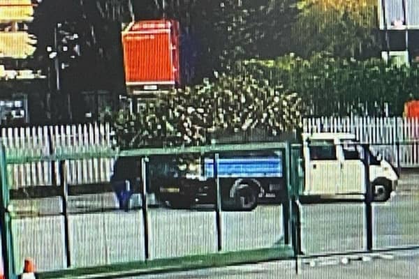CCTV shows the moment a fly-tipper dumps a truck full of branches and hedge trimmings onto a busy road in Aston, Birmingham, on May 4, 2024