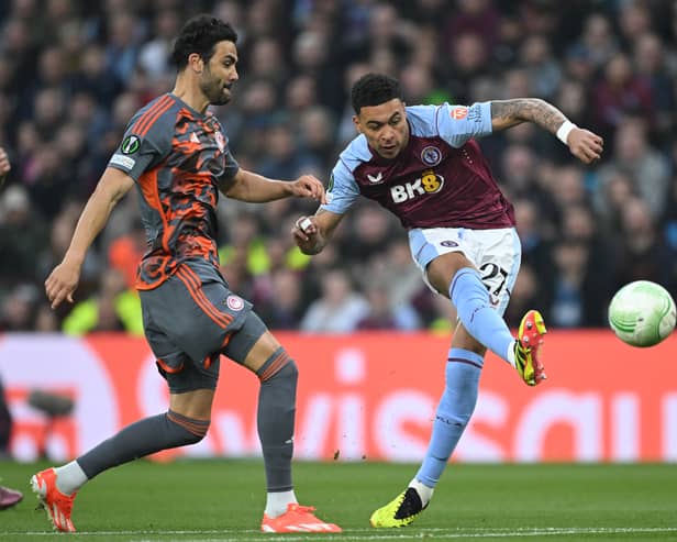 Morgan Rogers came off injured against Brighton & Hove Albion on Sunday. Aston Villa might have to do without him against Olympiacos. (Image: JUSTIN TALLIS/AFP via Getty Images)