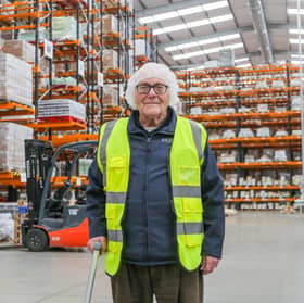 Ivor Ward, 98, at work in EM Pharma.