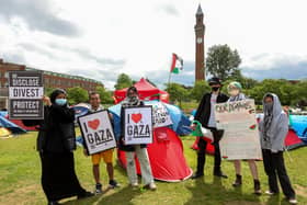 Students protesting against war in Gaza  have set up pro-Palestine camp at the University of Birmingham's main Edgbaston campus