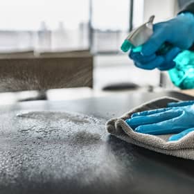 Cleaning kitchen