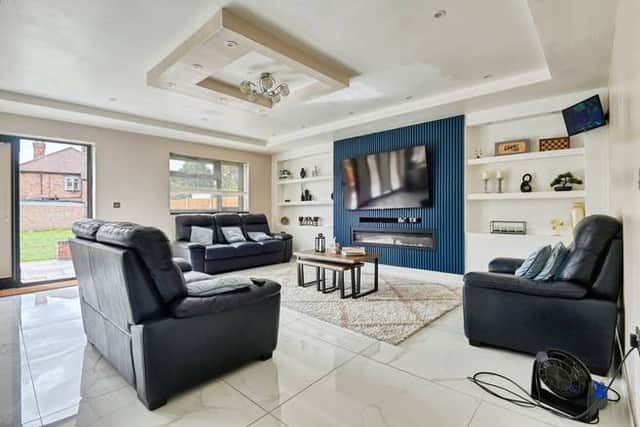 The extended kitchen and dining area, designed as a central family space with plenty of room for cooking, eating and everyday life