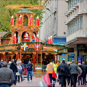 Birmingham's German Market is a colourful and vibrant one, with lots of unique decorations
