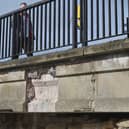 Concern has been raised over stonework on the bridge in Bridgnorth's Low Town. Photo: Steve Leath