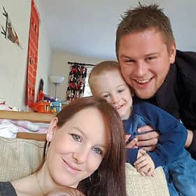 Kirsty Walsh with her late husband Shane and their children