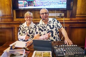 Geoff and Val King host their 30th year pub quiz celebration at the Longshoot Pub, Nuneaton.