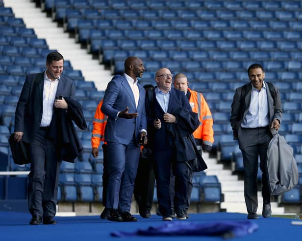 Albion owner and chairman Shilen Patel, right, with directors Mark Miles, Jason Roberts and Ian Skidmore. (Photo by Adam Fradgley/West Bromwich Albion FC via Getty Images)