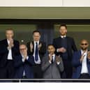 WEST BROMWICH, ENGLAND - APRIL 25: Mark Miles Executive Director Shilen Patel Owner and Chairman of West Bromwich Albion and the rest of the West Bromwich Albion board applaud the players after the 0-0 result in the Sky Bet Championship match between West Bromwich Albion and Ipswich Town at The Hawthorns on April 25, 2026 in West Bromwich, United Kingdom. (Photo by Adam Fradgley/West Bromwich Albion FC via Getty Images)