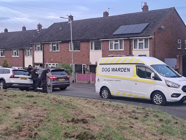 Armed police and a dog warden were called to Milton Grove in Stafford