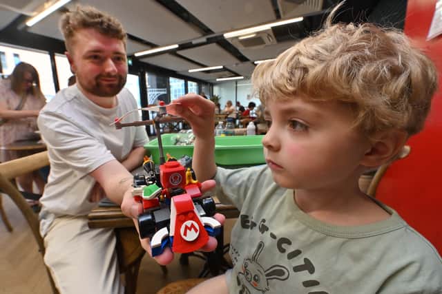 Rhys and Luke building Lego on Saturday