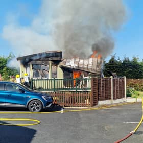 Fire at Bromdon Caravan Park, Wheathill, Bridgnorth