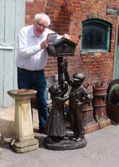 John Ridgway with the letterbox from America