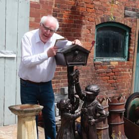 John Ridgway with the letterbox from America