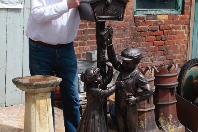 John Ridgway with the letterbox from America