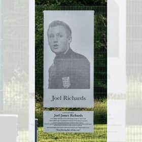 The new memorial pays tribute to Joel Richards's football life and spirit