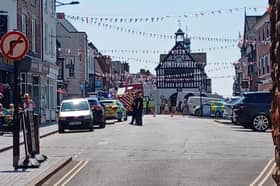 Member of public hurt after lorry destroys bus shelter in Shropshire town centre