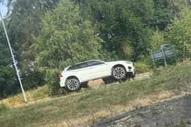 Car on the rocks near Cannock