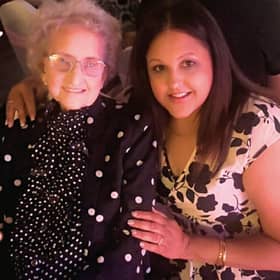 Lilian Cox with Asda Great Bridge's community champion Pav