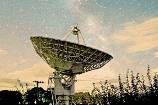 There are not very many places left in the UK where whe can get a spectacular view of our galaxy The Milkyway. Shropshire is one of those few places where we have darks skies, this image is a rare view of our galaxy stretching overhead captured at the radio telescope in Knockin. PIC PETER SHAH
