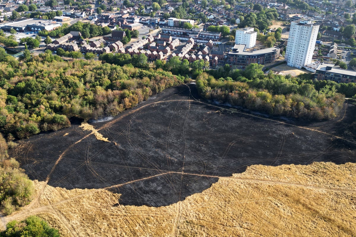 Drone Images Show Brownhills Wildfire Destruction