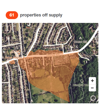 A total of 61 properties were without power as of 4pm on Tuesday, August 25, according to National Grid Electricity Distribution