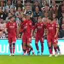 Isaac Price celebrates his fine opener at Newcastle.