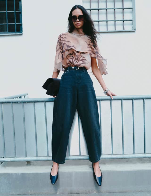 M&S Mid Rise Barrel Jeans