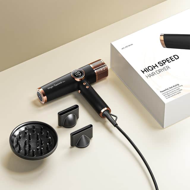 Faszin 330g lightweight high speed ionic hair dryer with magnetic nozzles