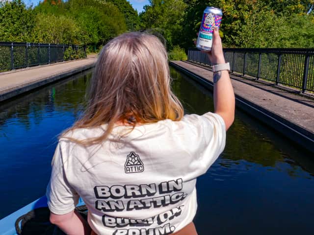 Attic beer making its way along the canal to the Utilita Arena Birmingham