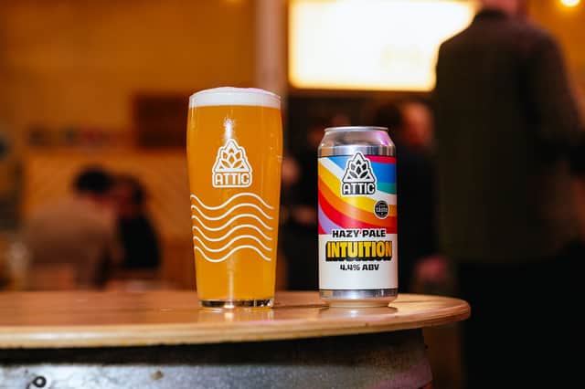 Attic's most popular brew - Intuition hazy pale ale