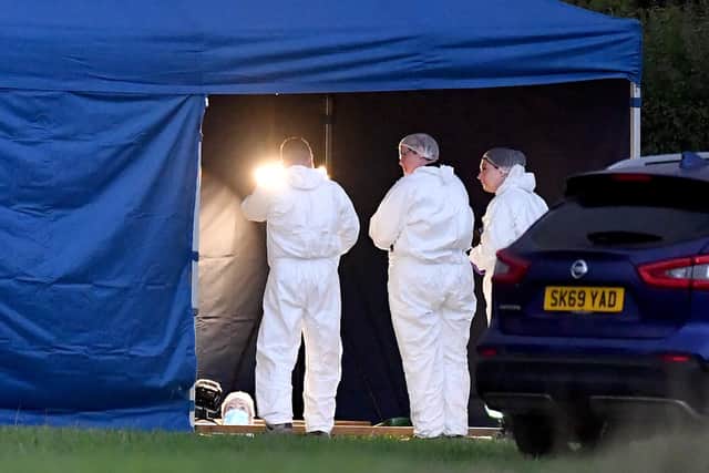Grave exhumation work taking place at Fenns Meadow Green Burial Ground near Whitchurch