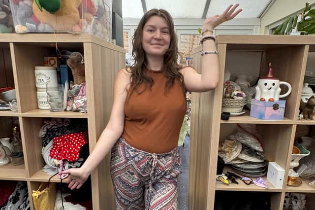 Ellie Titmus with some of her Vinted stock.