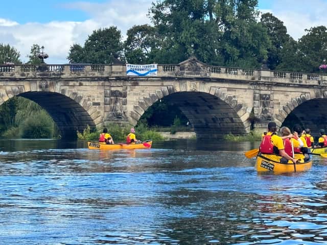The group at English Bridge, Shrewsbury