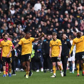 Wolves' players leave the pitch during the last Black Country Derby in 2024