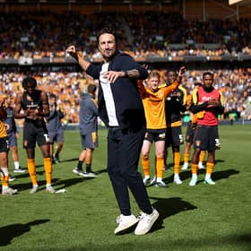 Wolves boss Cesar Peixoto celebrates the derby win