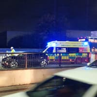 Man, 32, arrested on suspicion of dangerous driving after crash near Birmingham shopping centre