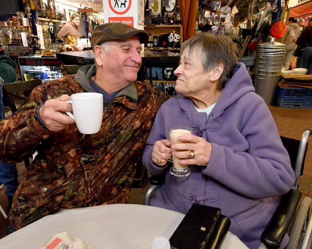 Shoppers Paul Bates and Vicky Bates.

Tim Thursfield/Iconic Media Group

